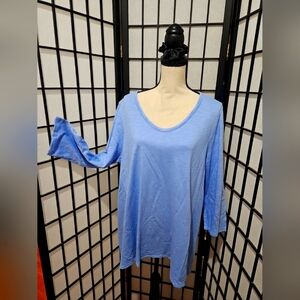 Chico's Sky Blue Long Sleeve TopChico's Light Blue "Ultimate Tee" Size 3 (XL16)